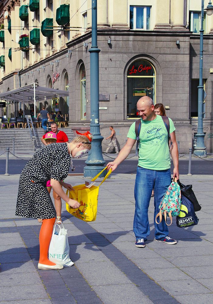 Vilniaus centre nepraleido pirkėjų su plastikiniais maišeliais