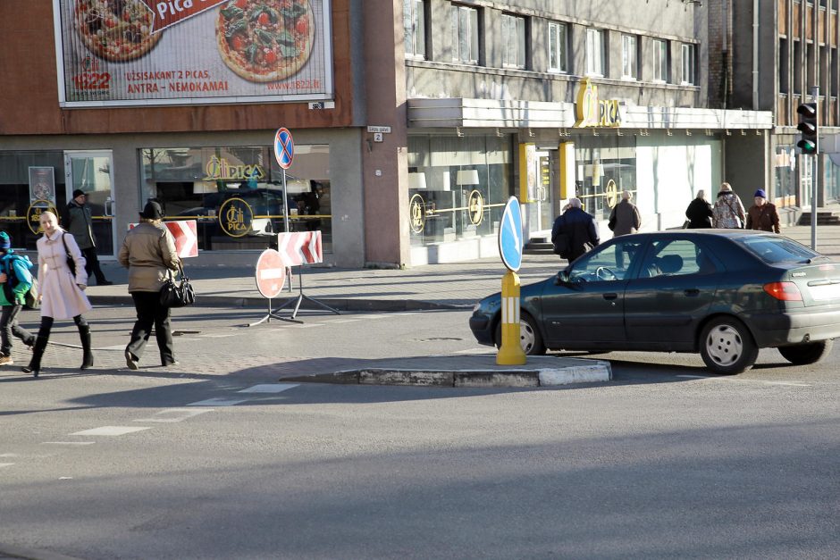 Miesto centre uždaryta gatvė kėlė sumaištį