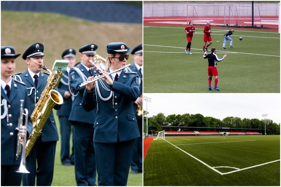 Sostinės Kalnų parke atidarytas Lietuvos policijos atnaujintas stadionas