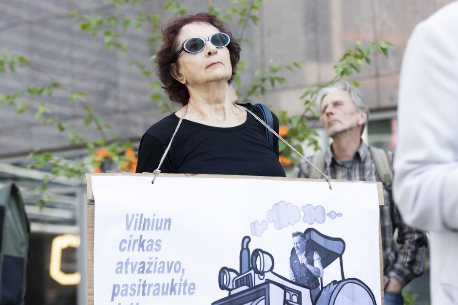 Protestas prieš lietuvių rašytojų memorialinių erdvių naikinimą.