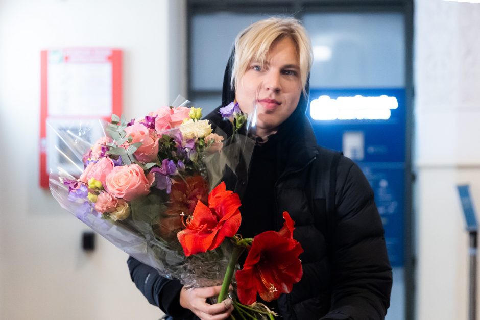  R. Meilutytės pasitikimas Vilniaus oro uoste po pasaulio plaukimo čempionato Dohoje