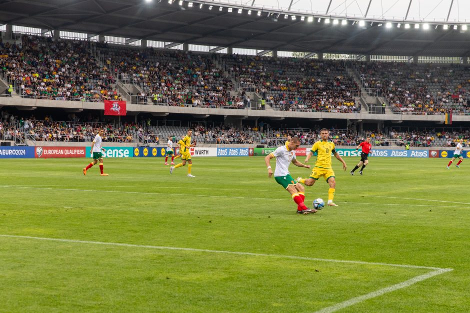 Lietuvos futbolo rinktinė pirmavo, bet rungtynes su bulgarais baigė lygiosiomis