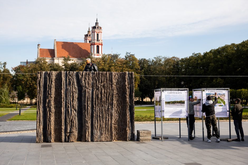 Lukiškių aikštėje iškilo „Laisvės kalvos“ maketas: įvertinkite vaizdą