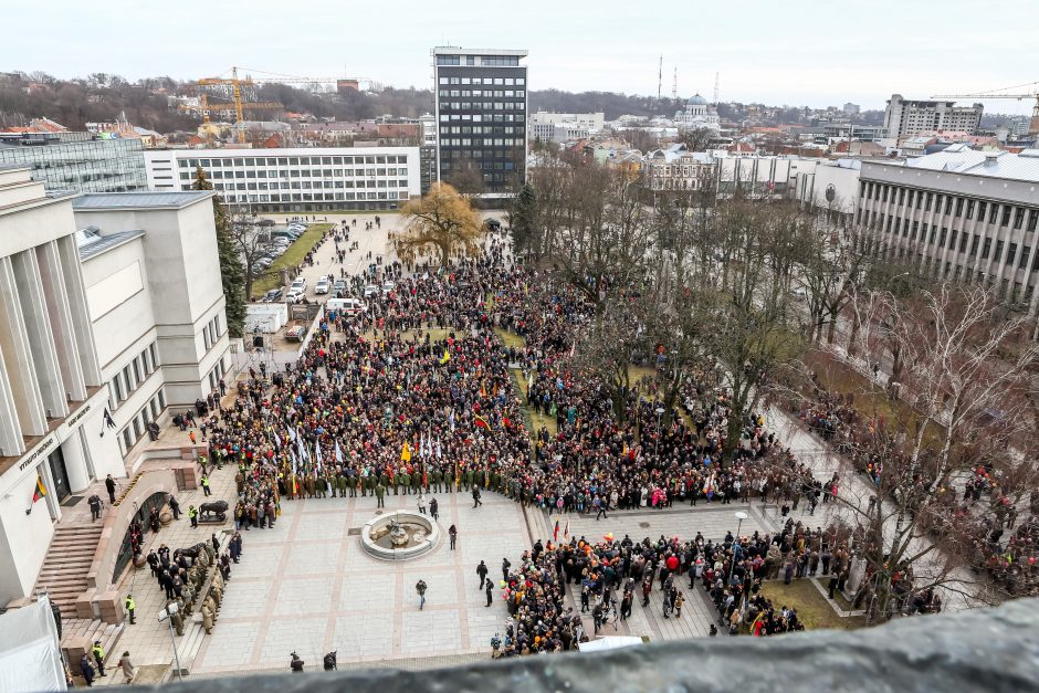 Kovo 11-oji Kaune: trispalvės danguje ir ant žemės