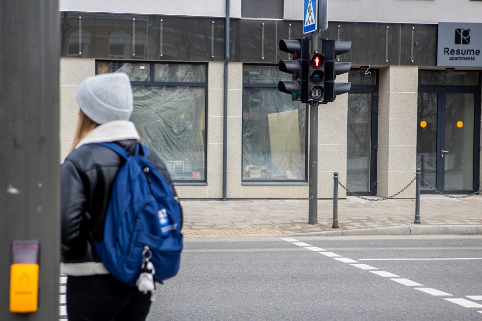 Širsta dėl šviesoforo prie pėsčiųjų perėjos: tiek laukiant galima ir megztinį nusimegzti