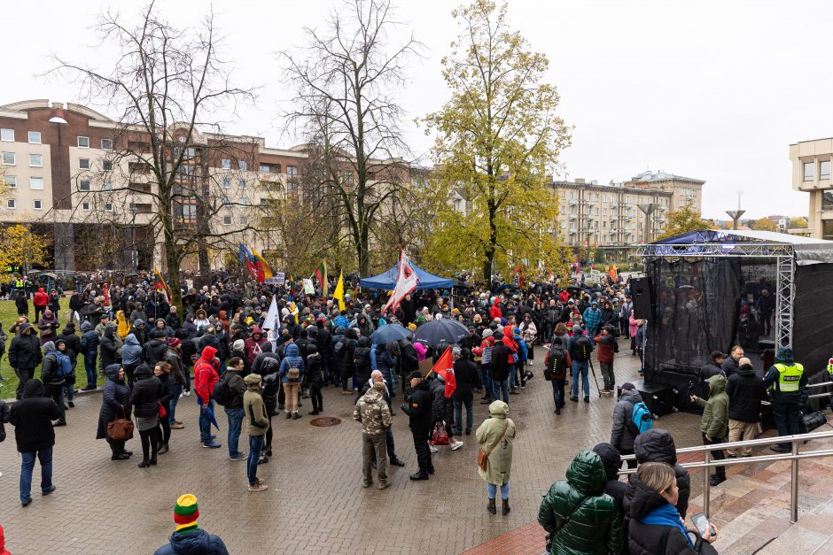 Tūkstantinis mitingas dėl NT mokesčio: uždaromas vienas iš Seimo įėjimų