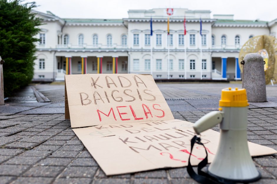 Daukanto aikštėje – demonstracija dėl naktinių taikiklių įteisinimo: prašo vetuoti Seimo sprendimą