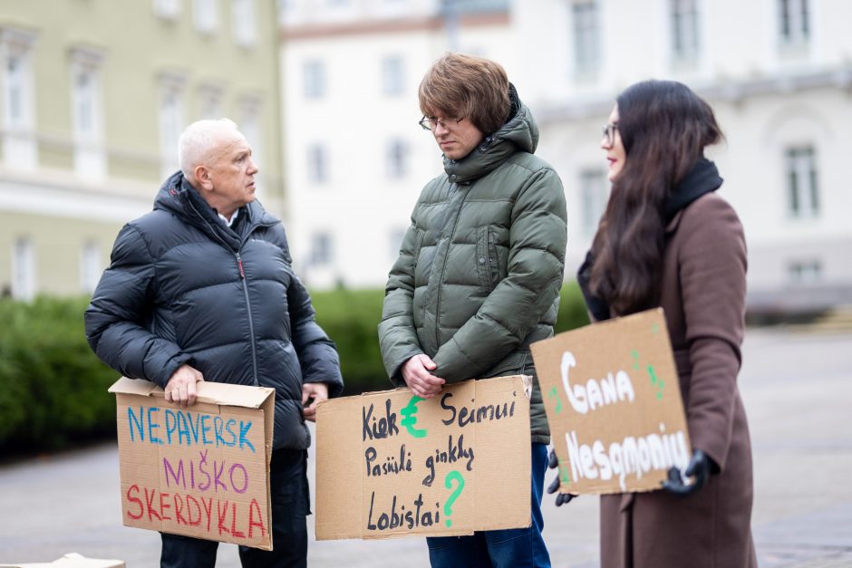 Daukanto aikštėje – demonstracija dėl naktinių taikiklių įteisinimo: prašo vetuoti Seimo sprendimą