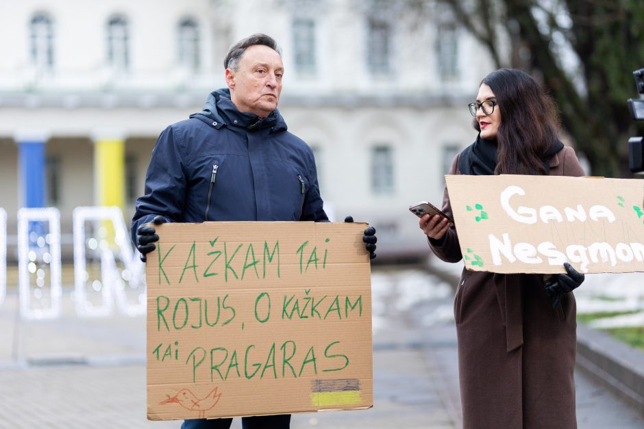 Daukanto aikštėje – demonstracija dėl naktinių taikiklių įteisinimo: prašo vetuoti Seimo sprendimą