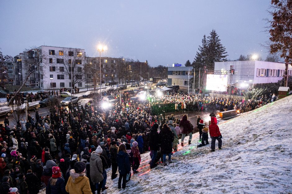 Atminimo laužų uždegimo ceremonija prie Vilniaus televizijos bokšto