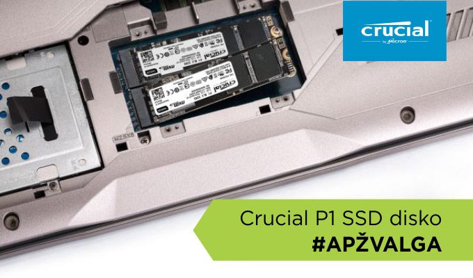 „Crucial P1“ SSD disko apžvalga