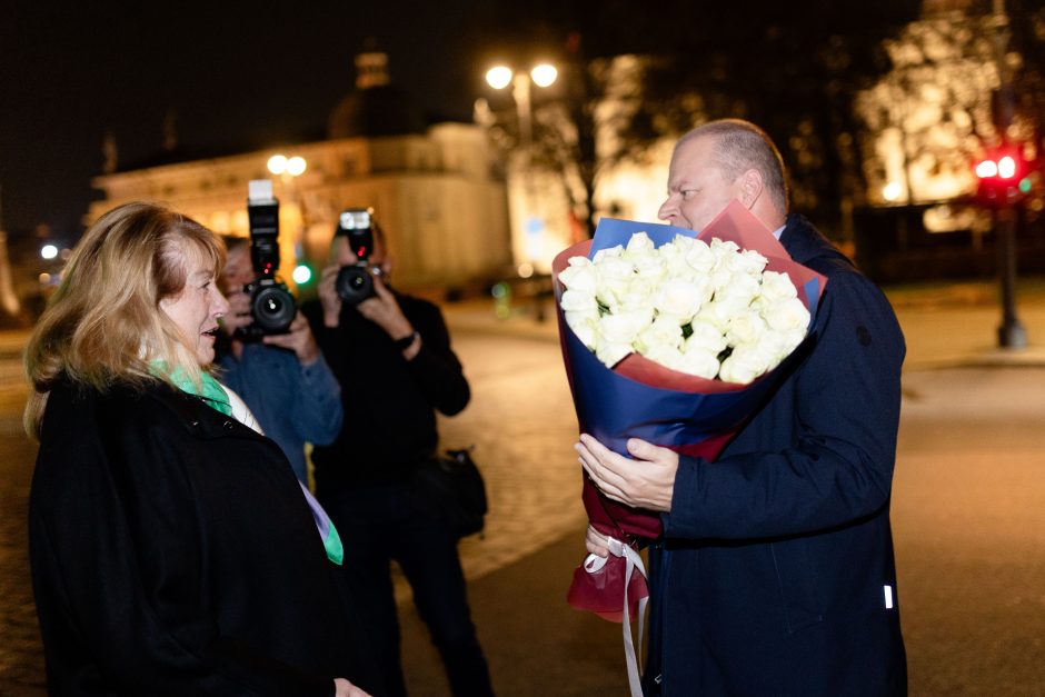 S. Skvernelis, R. Karbauskis, I. Vėgėlė atvyko į socialdemokratų štabą