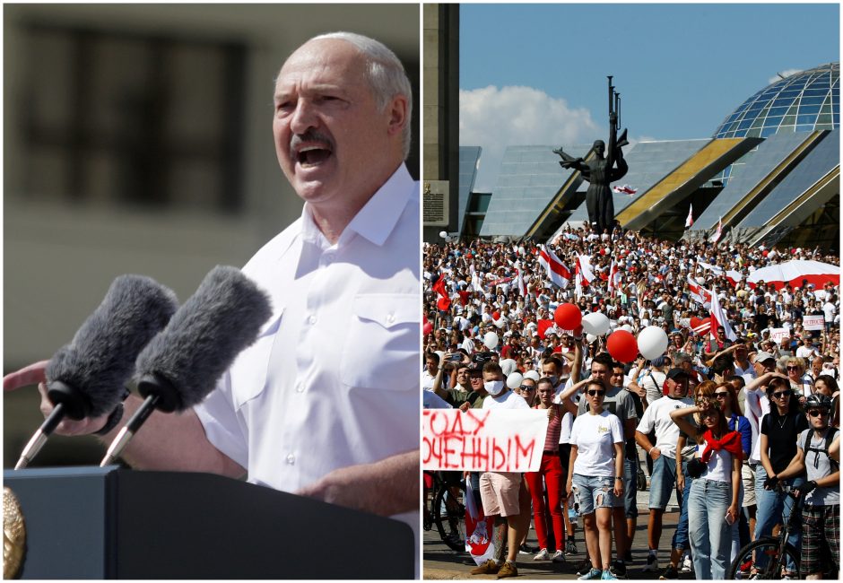 A. Lukašenka: protesto akcijos tęsis, oponentai lenda iš savo urvų kaip žiurkės