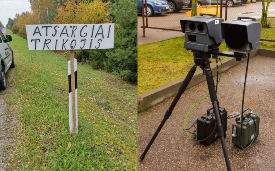 Keliuose – ir vėl savadarbiai trikojų ženklai: policija dėkoja aktyviems pagalbininkams