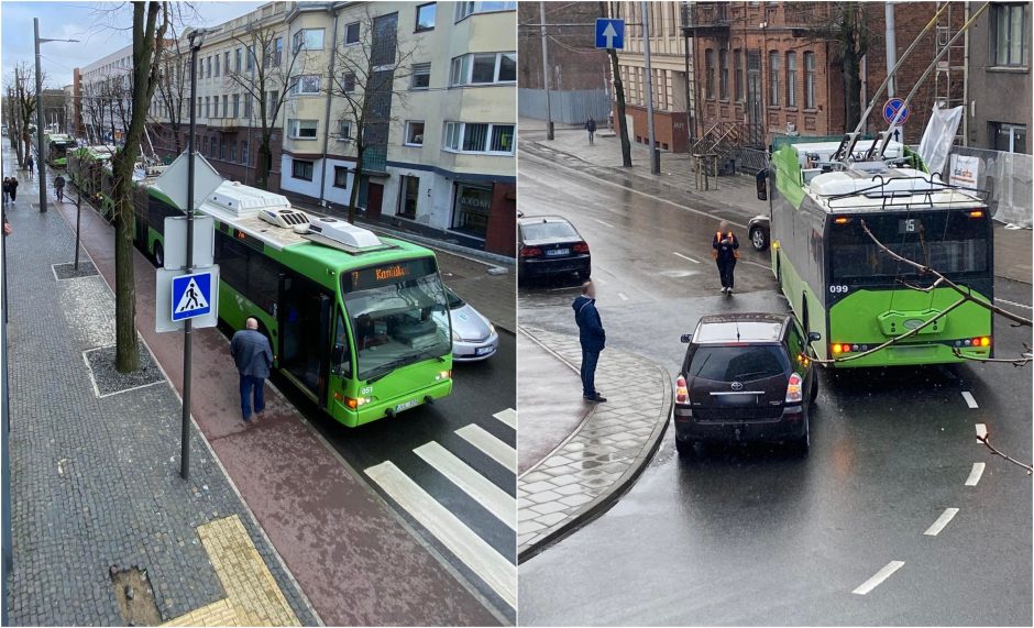 Dėl lengvo bumbtelėjimo Kauno centre – milžiniška spūstis