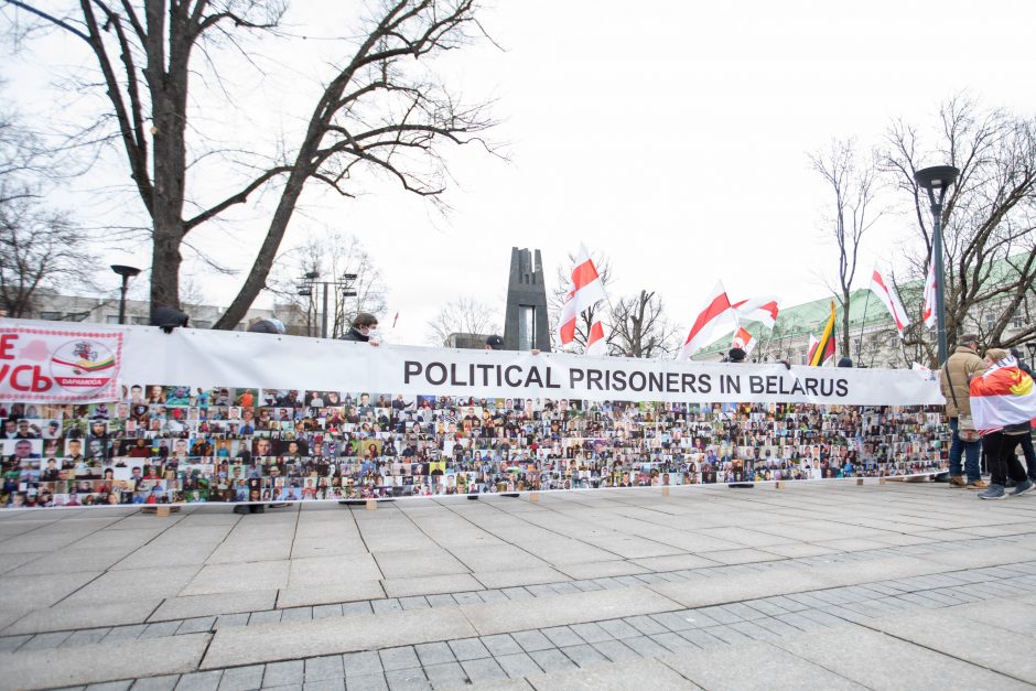 Lietuvoje gyvenančių baltarusių protesto akcija „Lukašenką – į smulkintuvą“