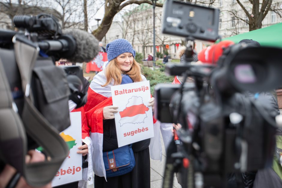 Lietuvoje gyvenančių baltarusių protesto akcija „Lukašenką – į smulkintuvą“