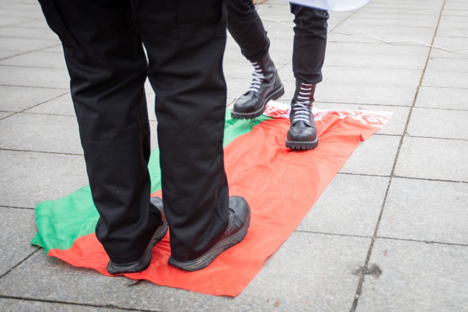 Lietuvoje gyvenančių baltarusių protesto akcija „Lukašenką – į smulkintuvą“