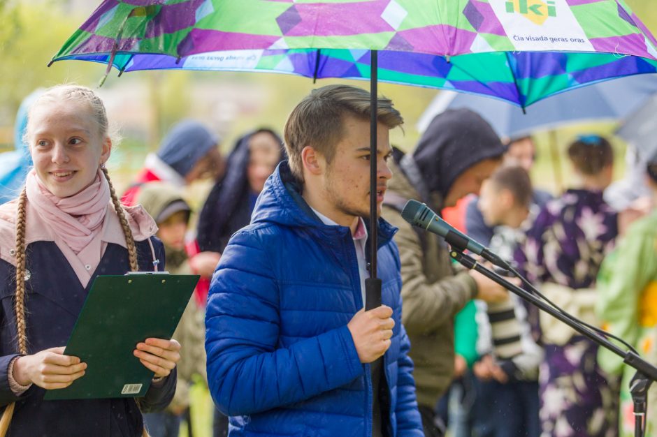 Spalvingo pikniko tarp sakurų nesugadino ir apniukęs dangus