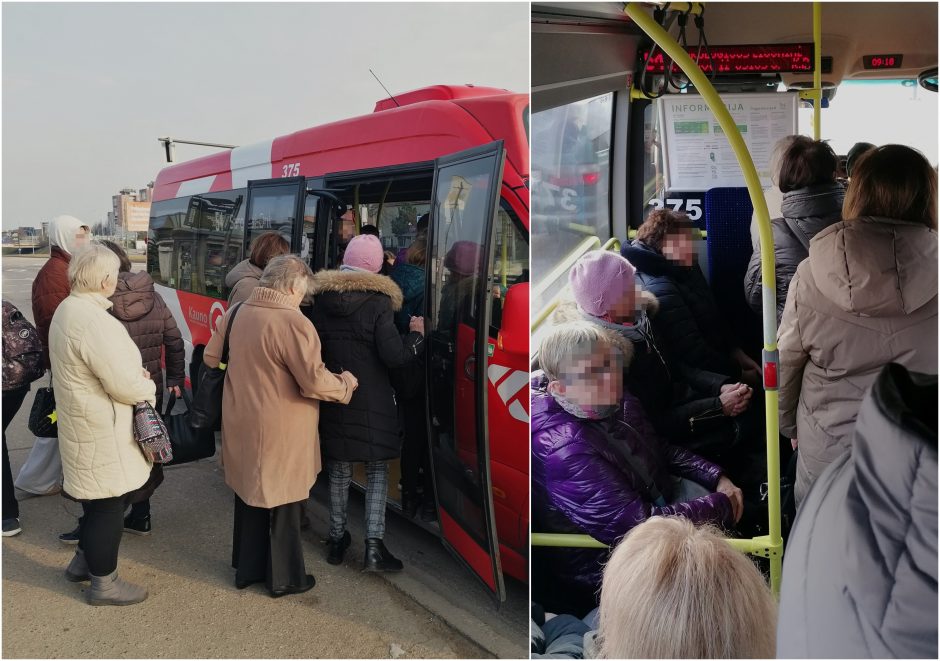 Viešojo transporto grimasos: keleiviai sugrūsti kaip silkės