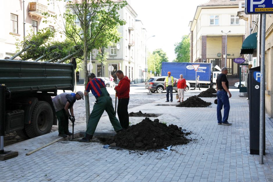 Po šaligatvių remonto – grindinio eilė