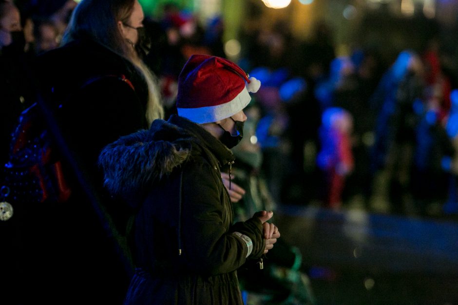 Įžiebta pagrindinė Kauno eglė: mieste prasideda šiltų Kalėdų laukimas