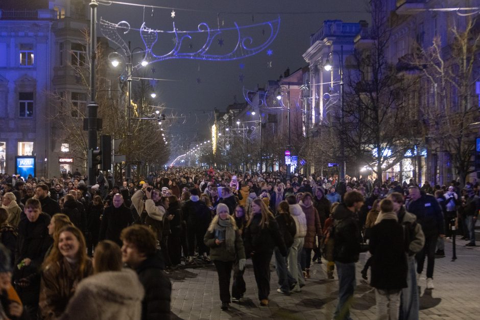 Vilnius įžiebė natūralią Kalėdų eglę: Katedros aikštėje – milžiniškas eglutės žaisliukas