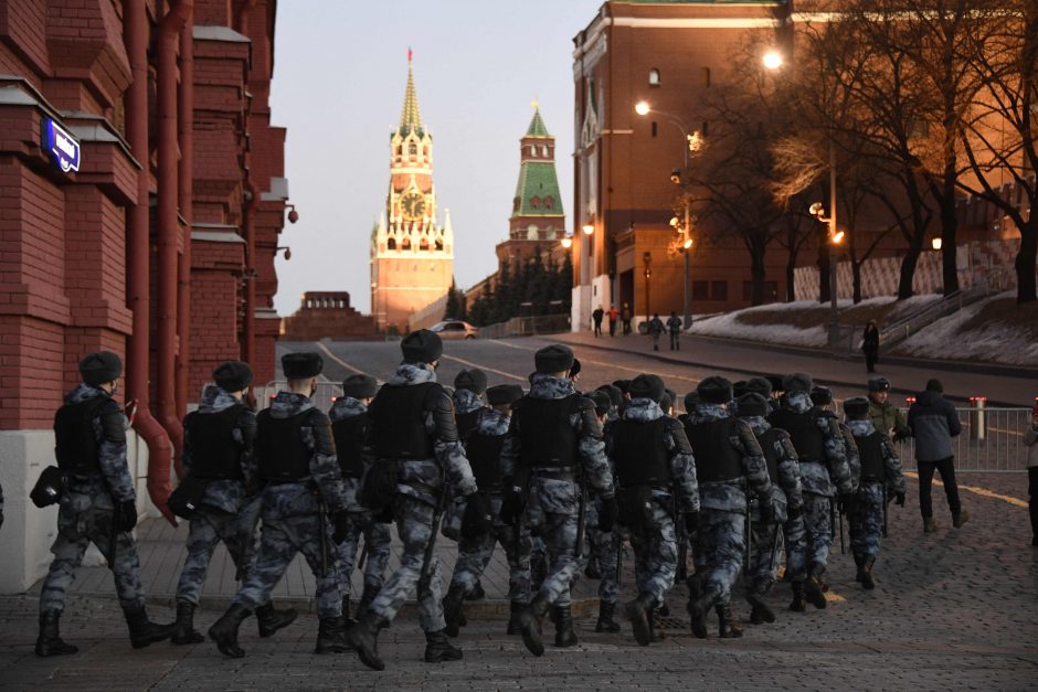 Rusijoje per protestus prieš karą su Ukraina sulaikyta daugiau nei 700 žmonių