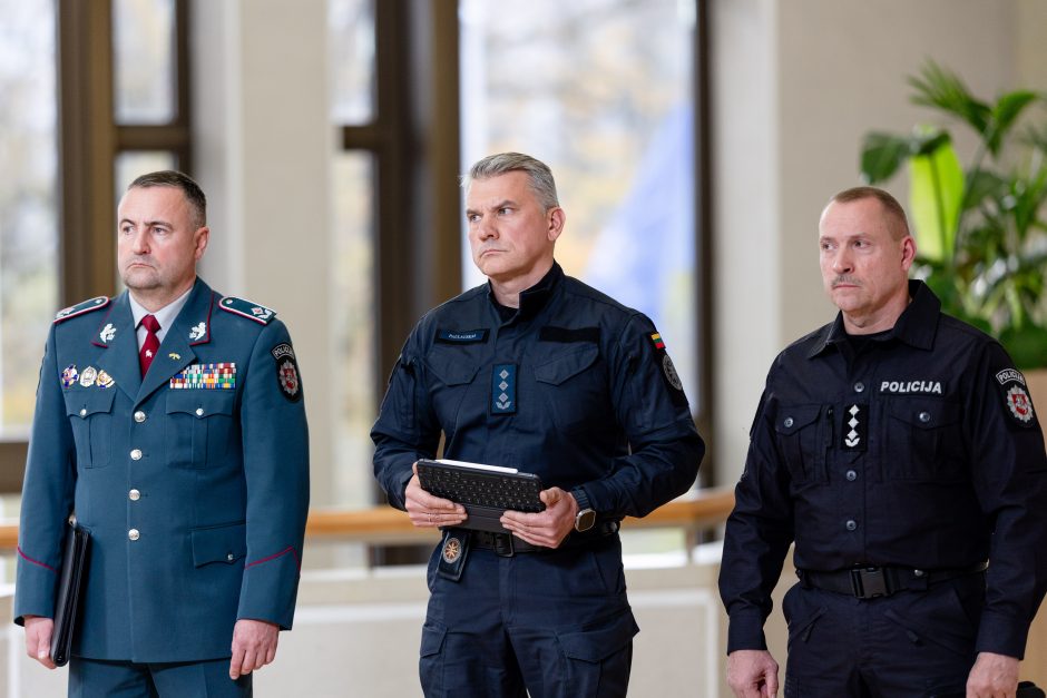 Naujų policijos, ugniagesių, Viešojo saugumo tarnybos vadų spaudos konferencija