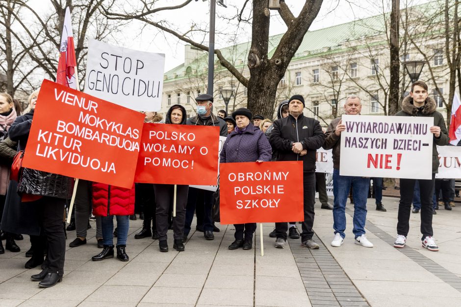 Dėl Trakų rajono švietimo įstaigų pertvarkos – protestas prie Vyriausybės 