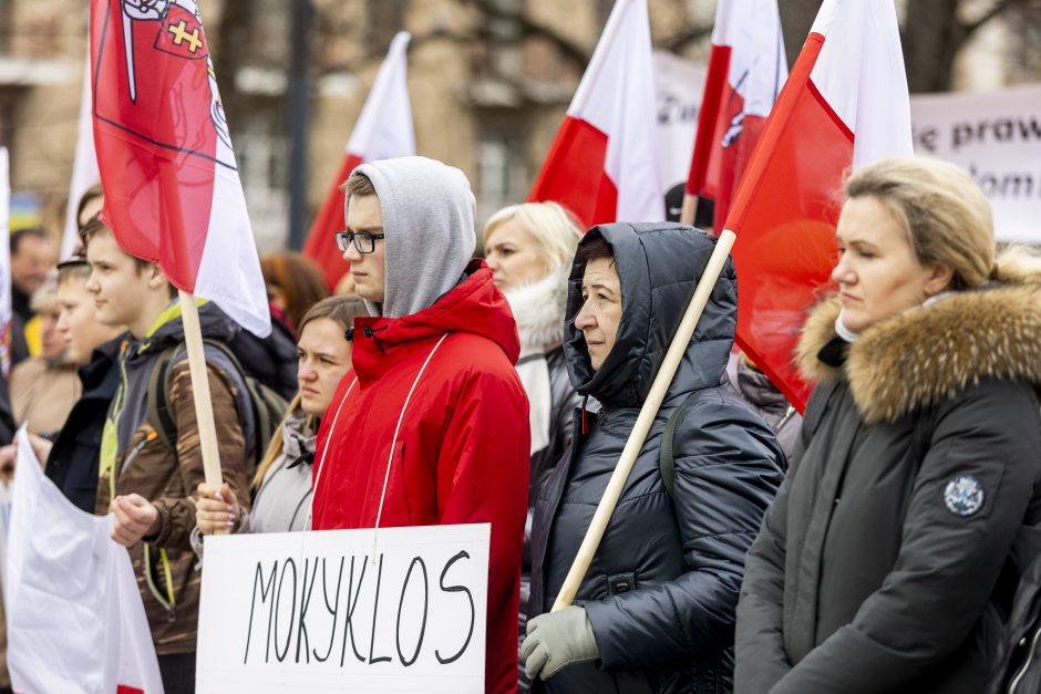 Dėl Trakų rajono švietimo įstaigų pertvarkos – protestas prie Vyriausybės 