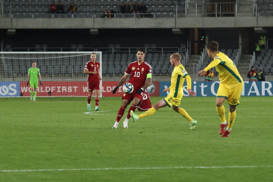 Puikiai žaidusi Lietuvos futbolo rinktinė nenusileido Vengrijai