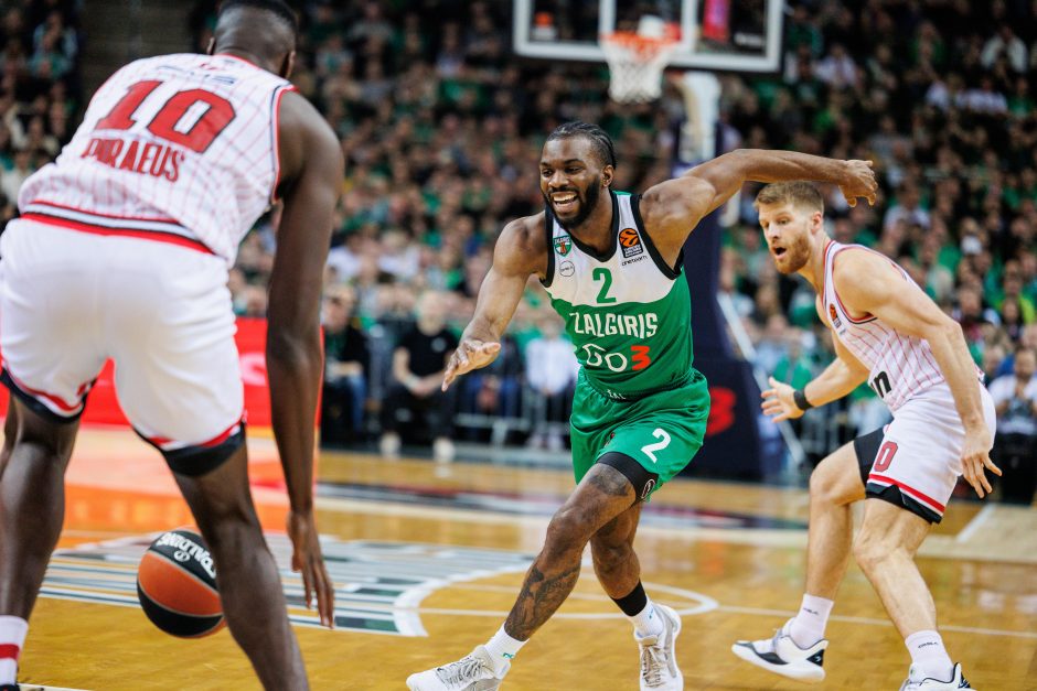 Eurolyga: Kauno „Žalgiris“ – Pirėjo „Olympiacos“ 76:95