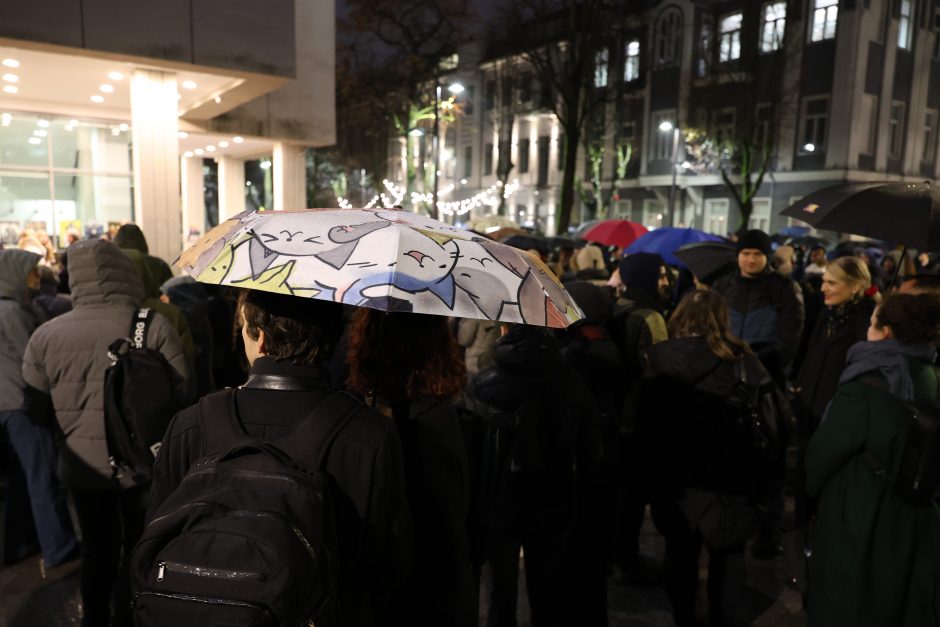 Protestas prieš „Nemuno aušros“ įtraukimą į valdančiąją koaliciją Kaune