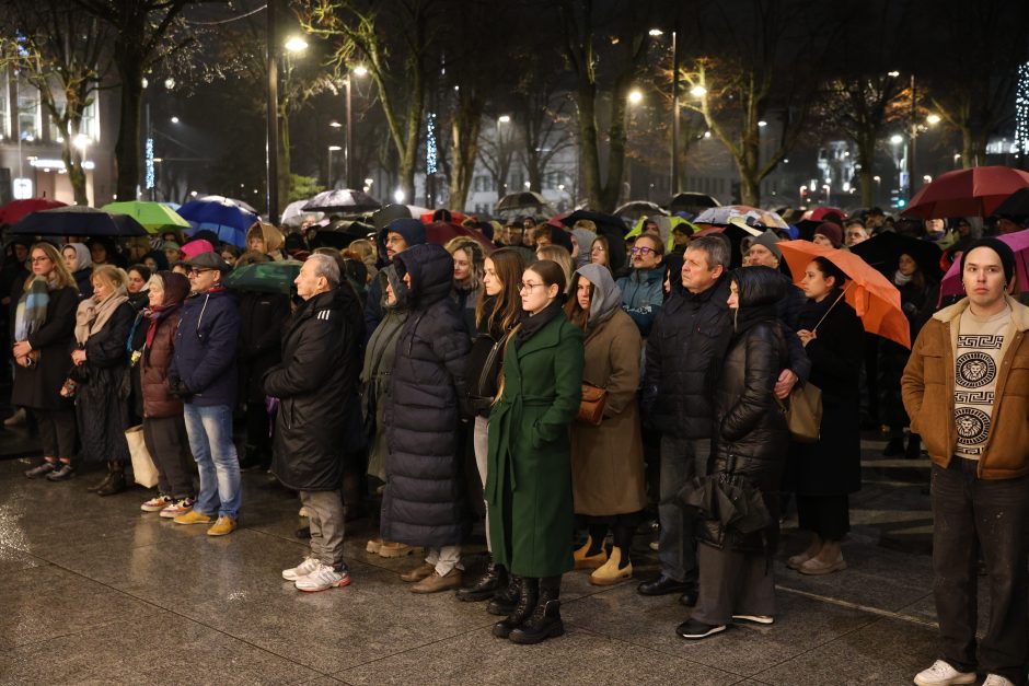 Protestas prieš „Nemuno aušros“ įtraukimą į valdančiąją koaliciją Kaune