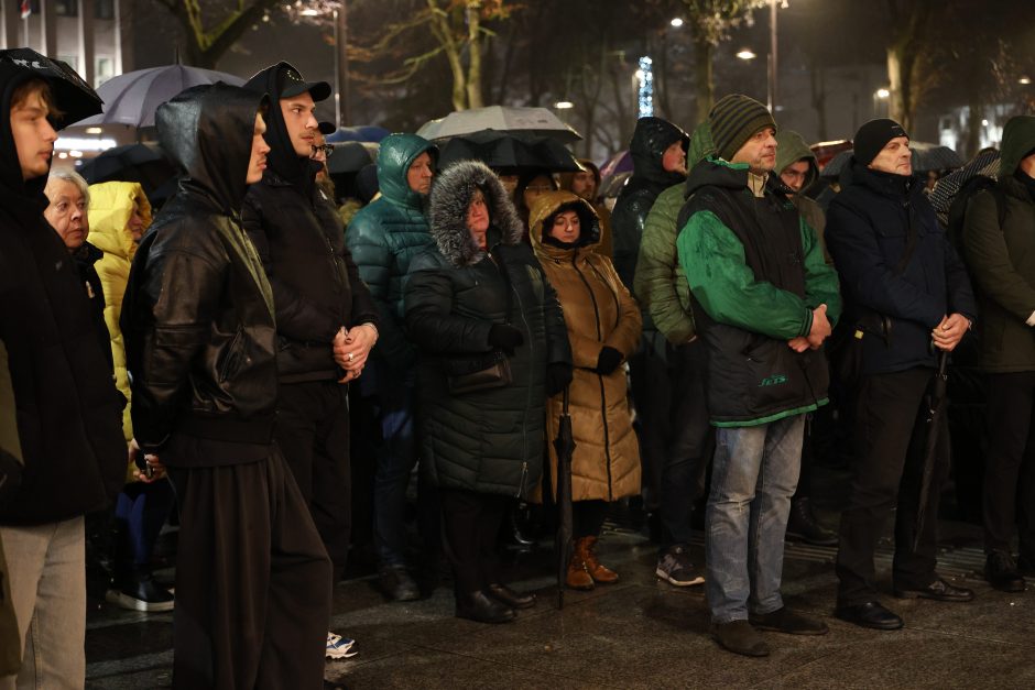 Protestas prieš „Nemuno aušros“ įtraukimą į valdančiąją koaliciją Kaune