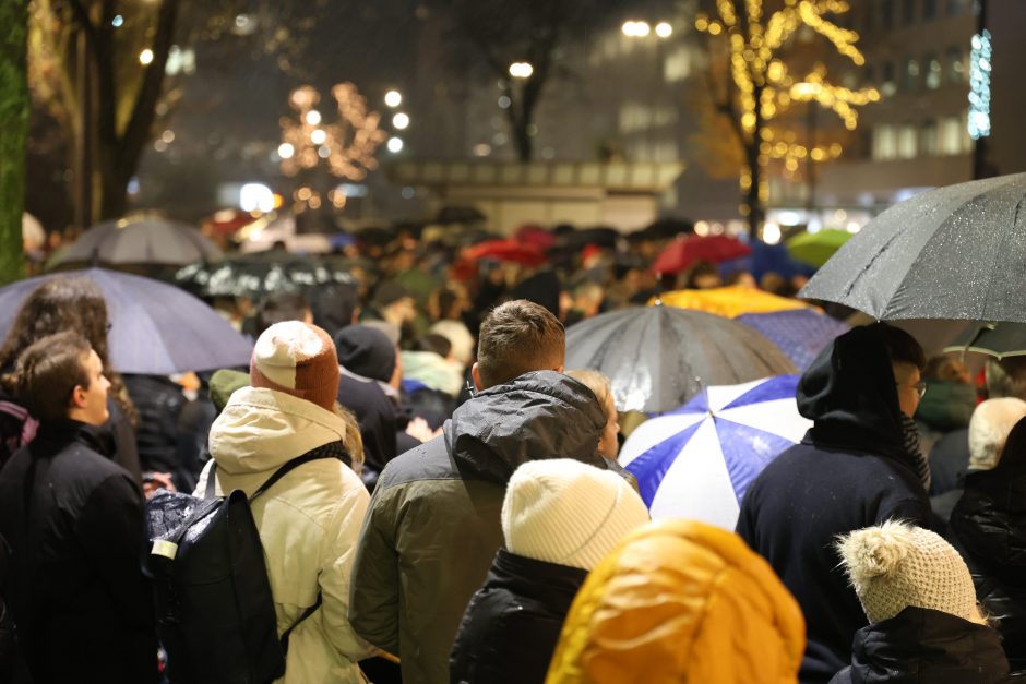 Protestas prieš „Nemuno aušros“ įtraukimą į valdančiąją koaliciją Kaune