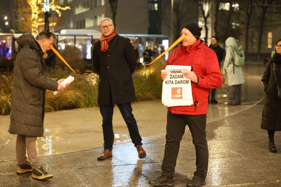 Protestas prieš „Nemuno aušros“ įtraukimą į valdančiąją koaliciją Kaune