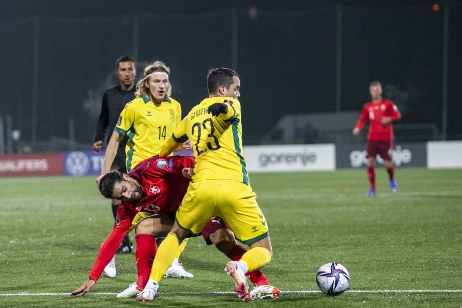 Lietuvos futbolo rinktinei – skaudus šveicarų kirtis