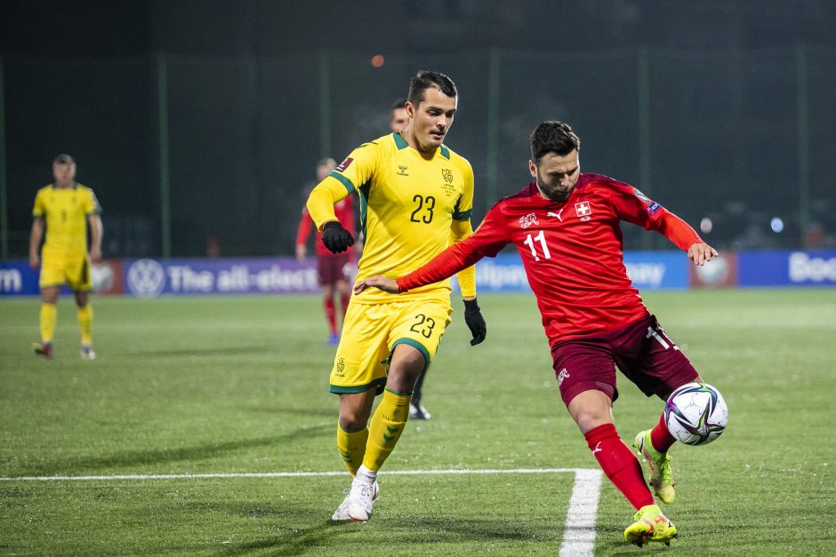 Lietuvos futbolo rinktinei – skaudus šveicarų kirtis