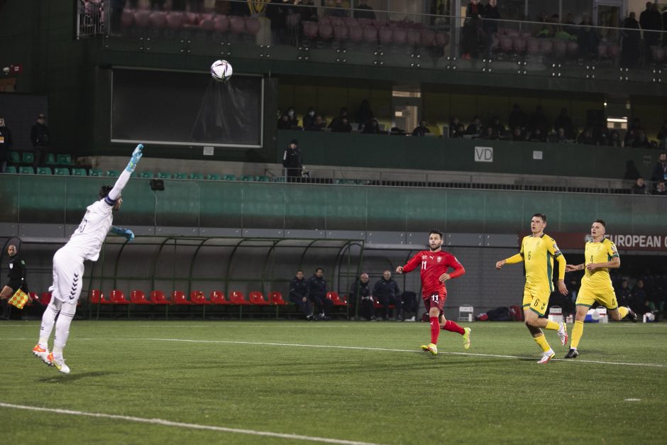 Lietuvos futbolo rinktinei – skaudus šveicarų kirtis