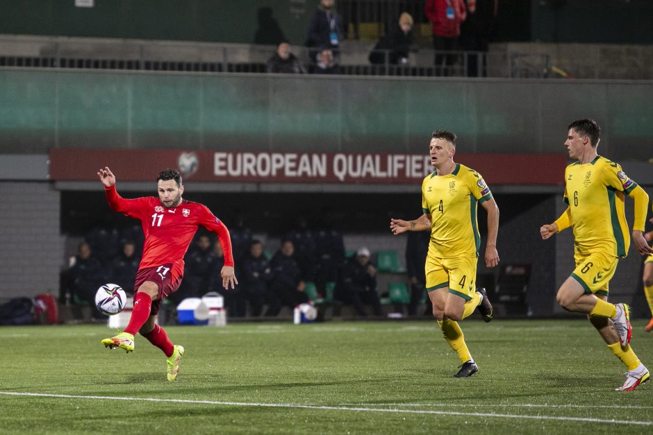 Lietuvos futbolo rinktinei – skaudus šveicarų kirtis