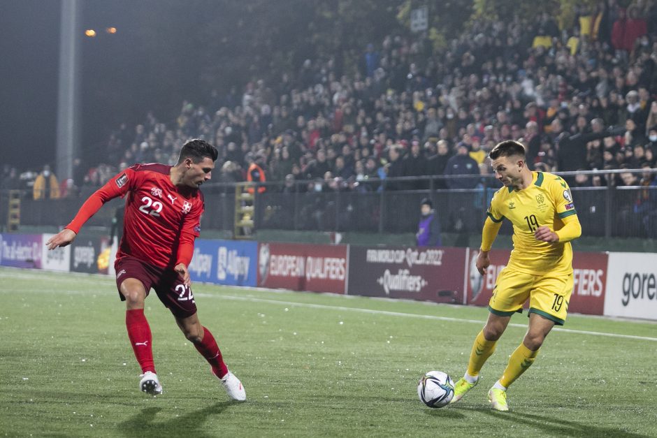 Lietuvos futbolo rinktinei – skaudus šveicarų kirtis