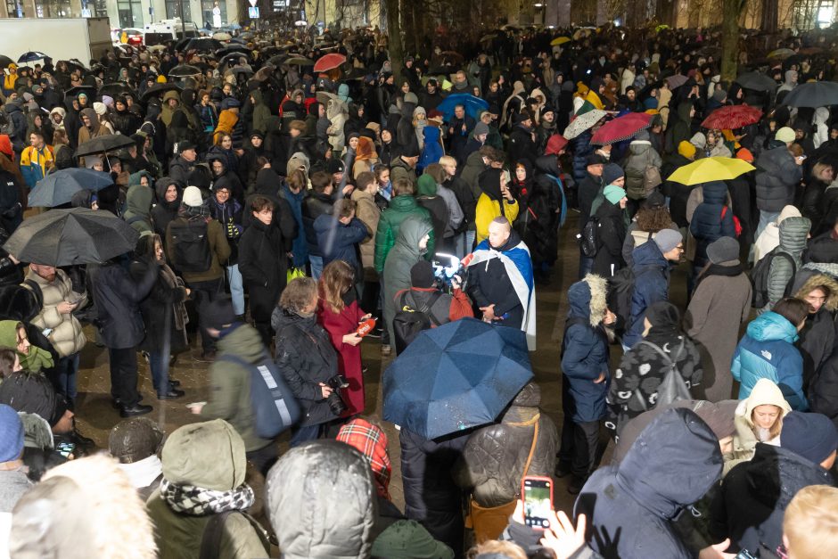 Prie Seimo protestuotojai gėdina socialdemokratus dėl koalicijos su „Nemuno aušra“