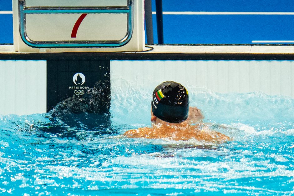 D. Rapšio plaukimas Paryžiaus olimpinių žaidynių finale