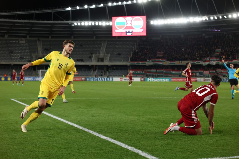 Puikiai žaidusi Lietuvos futbolo rinktinė nenusileido Vengrijai