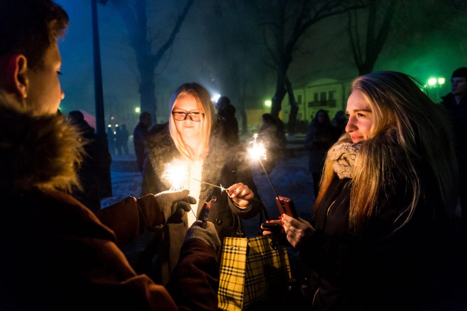 Kauniečiai 2015-uosius ir eurą pasitiko skaičiuodami sekundes