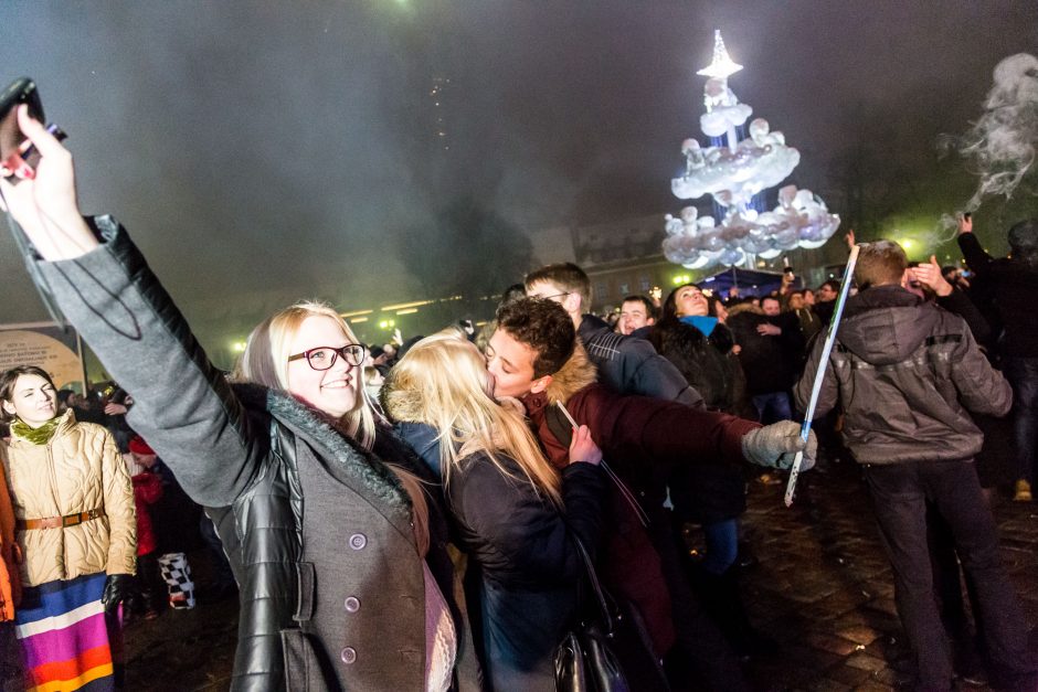 Kauniečiai 2015-uosius ir eurą pasitiko skaičiuodami sekundes