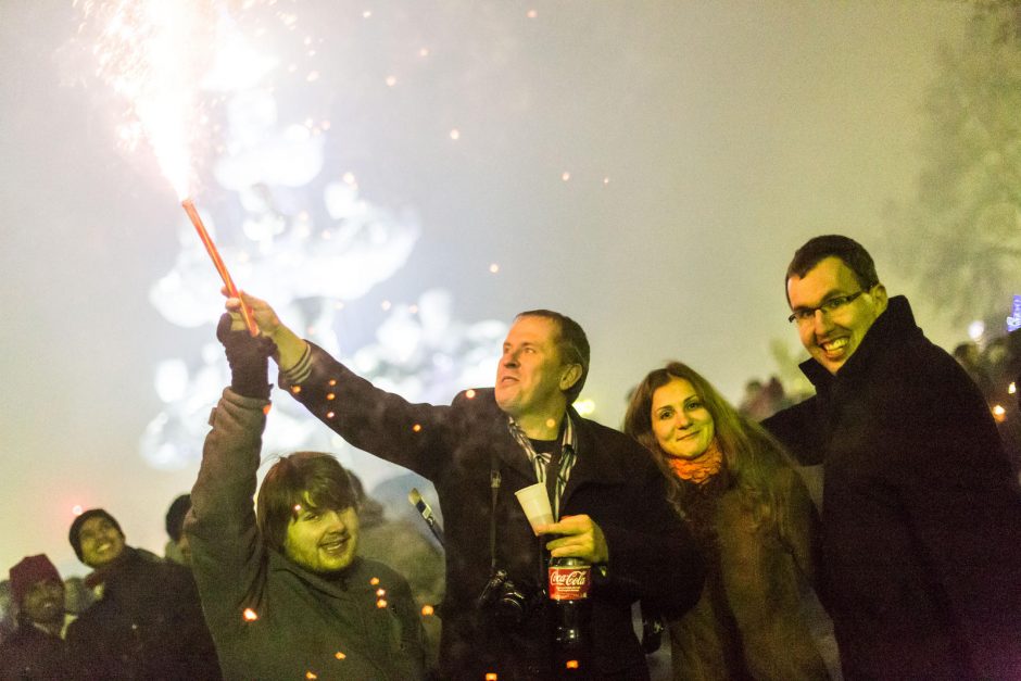 Kauniečiai 2015-uosius ir eurą pasitiko skaičiuodami sekundes