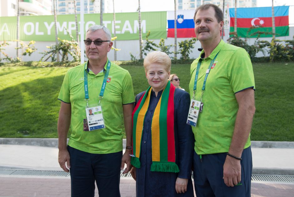 Lietuvos sportininkus olimpiniame kaimelyje aplankė prezidentė